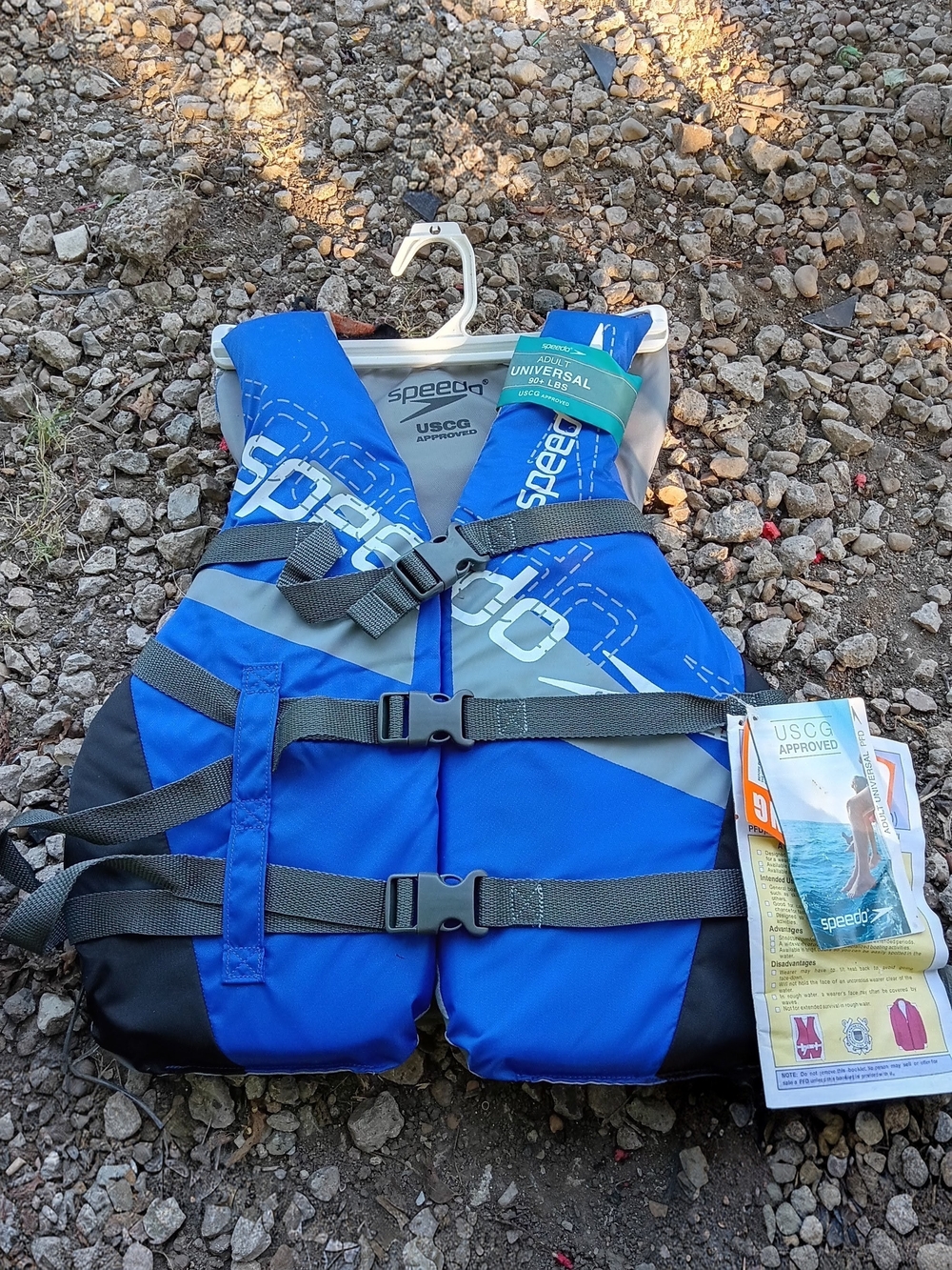 Speedo Blue and Black USCG Life Vest with Gray Straps